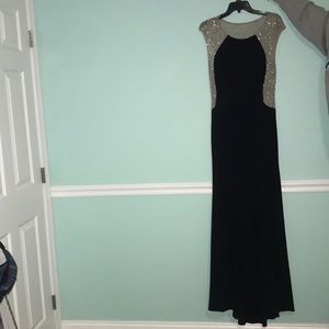 Macy’s black slimming prom dress
